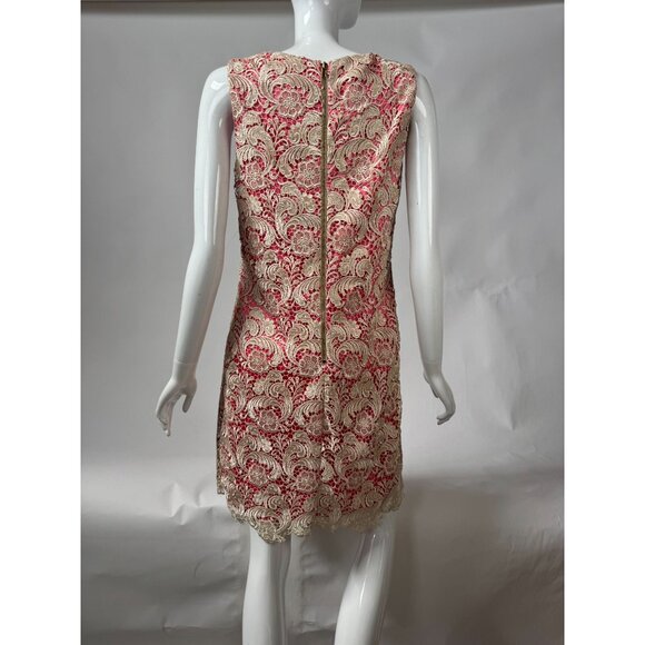Eliza J Womens Sleeveless Lace Overlay Shift Dress Pink & Ivory Size 6 - Picture 4 of 16